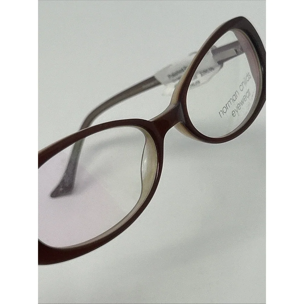 NWT Norman Childs POLISHED PAULA Eyeglasses 49-18-135 Child Brown Creme Frames